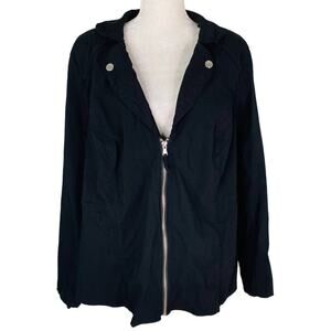 Avenue Jacket 26/28 Black Stretch Full Zip Up Collared New